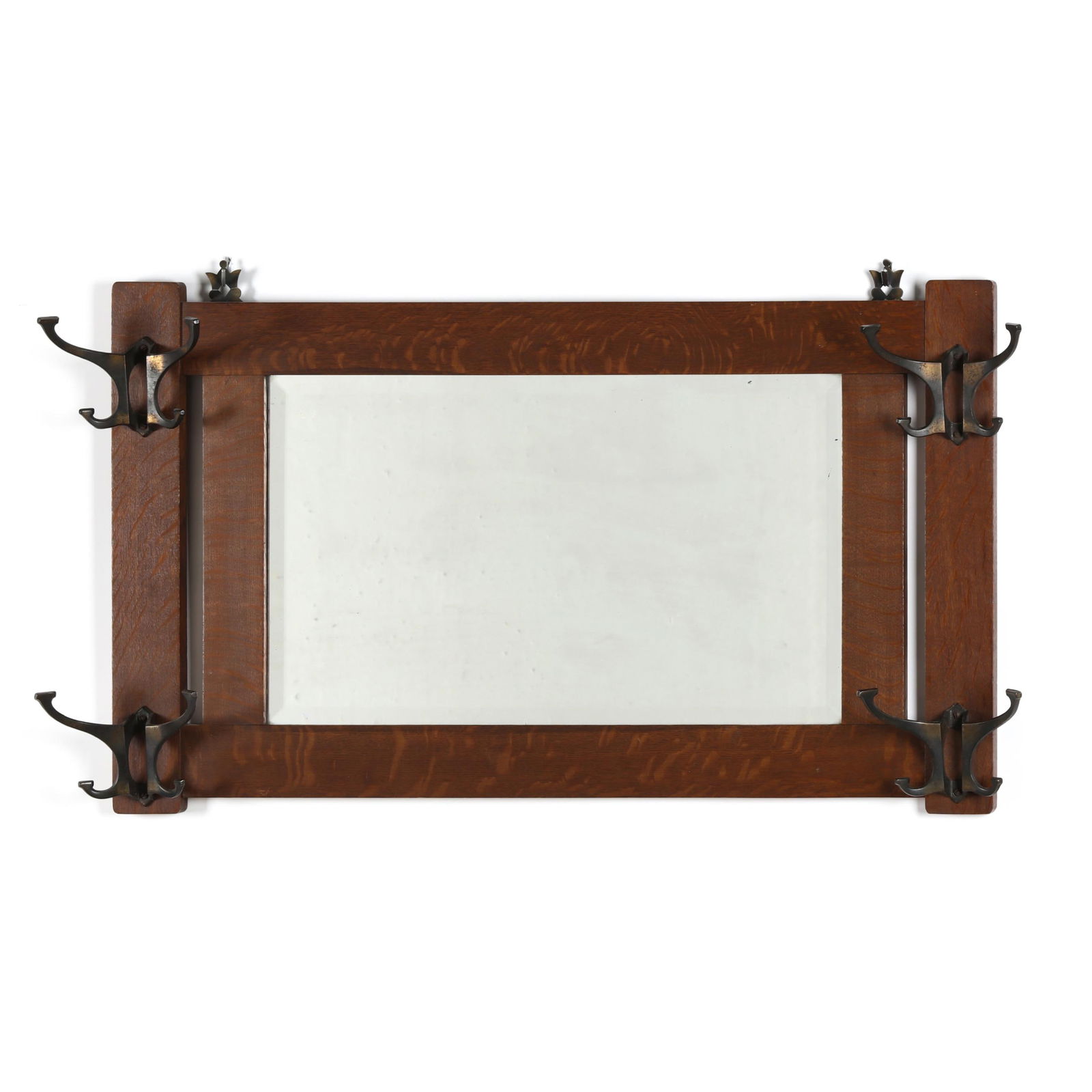 MISSION OAK COAT RACK MIRRORMission