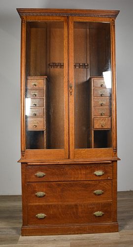 MISSION OAK GUN CABINETMission
