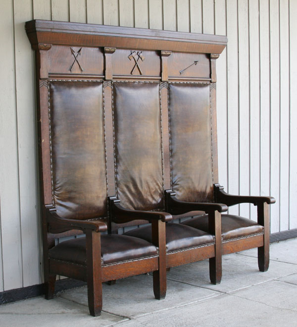 Mission oak high back chair group