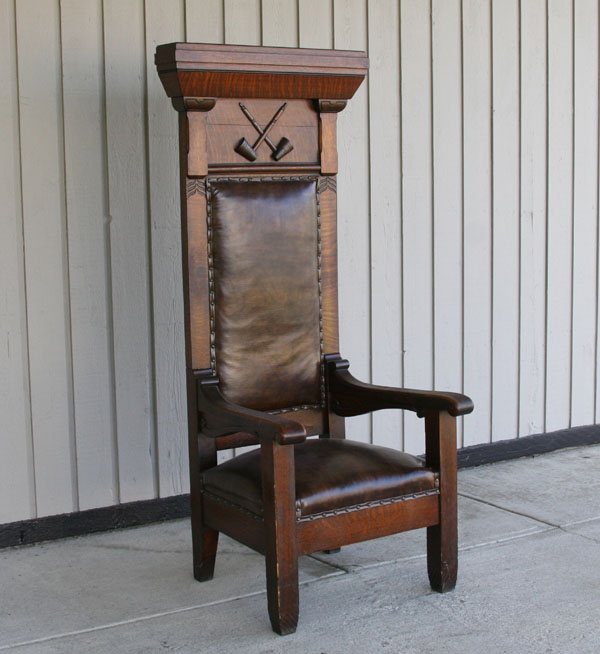 Mission oak high back chair from
