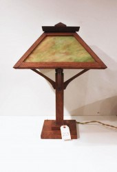 MISSION OAK LIBRARY TABLE LAMP