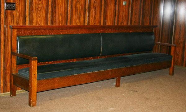 Mission oak long bench from