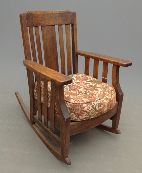 Mission oak rocking chair. 19''