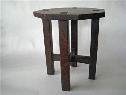 Mission oak side table    l. & j.