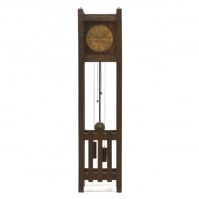 MISSION OAK TALL CASE CLOCK Early