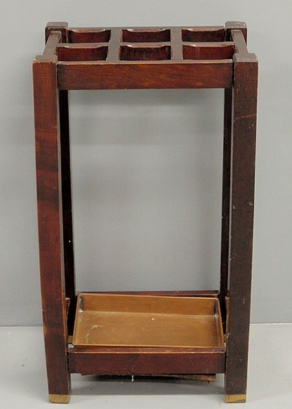 Mission oak umbrella stand.