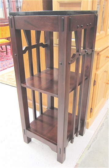 MISSION STYLE MAHOGANY THREE-TIER