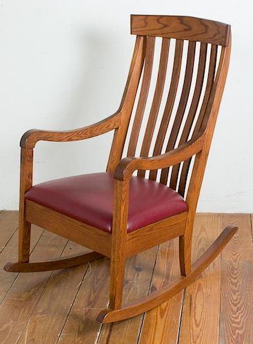 MISSION STYLE OAK ROCKING