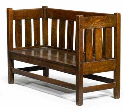 Mission style oak settle    early