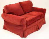 MITCHELL GOLD RED CORDUROY LOV