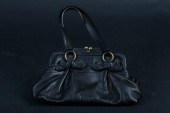 MIU MIU BLACK LEATHER HANDBAG.