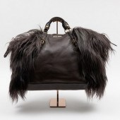 MIU MIU GOLD-TONE LEATHER AND