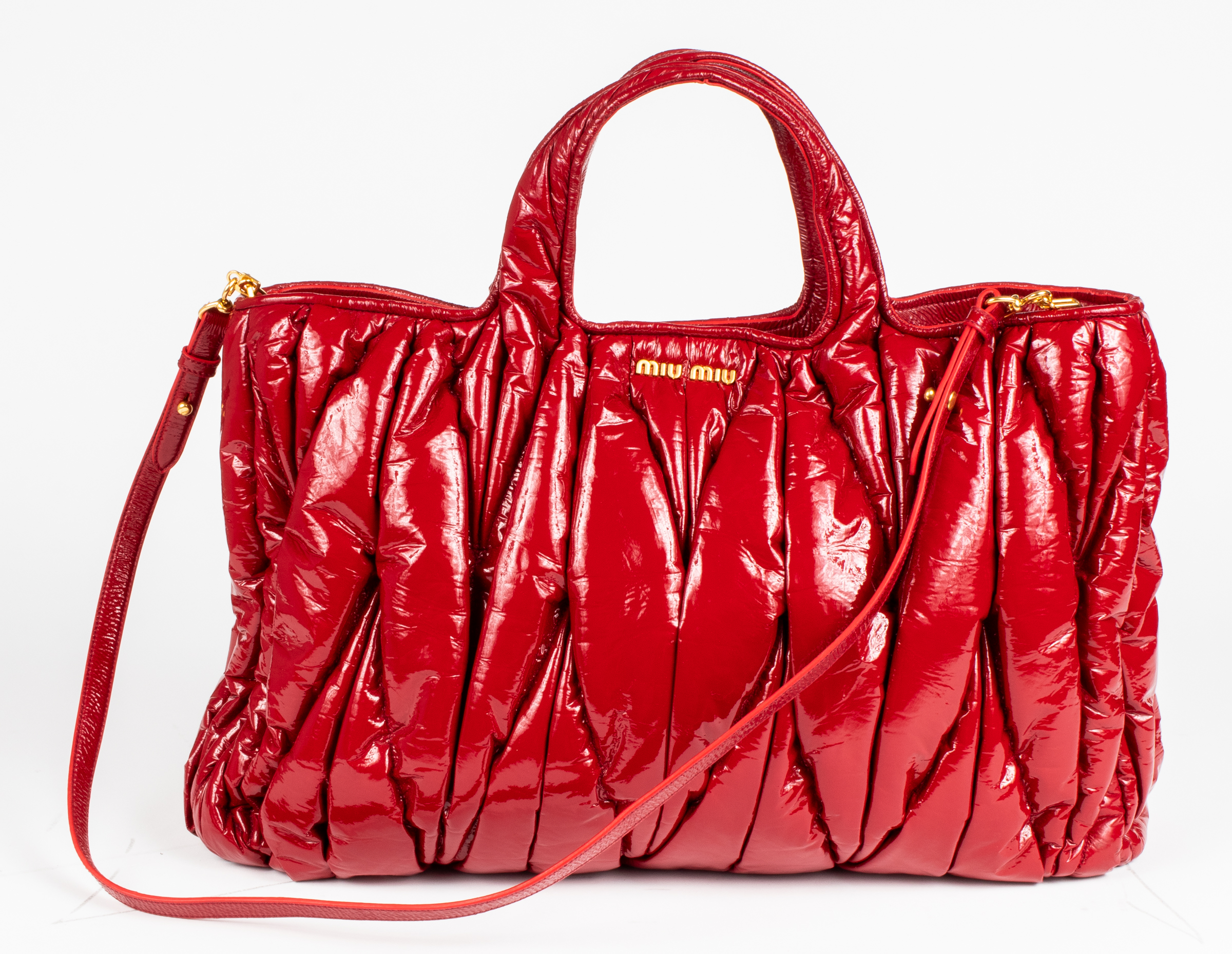 MIU MIU RED PATENT LEATHER