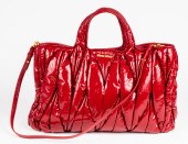 MIU MIU RED PATENT LEATHER MAT