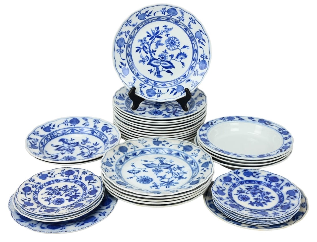 MIXED BLUE ONION MEISSEN &