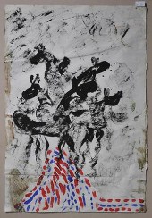 MIXED-MEDIA ABSTRACT ON PAPER