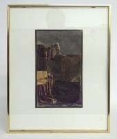 Mixed media abstract signed an