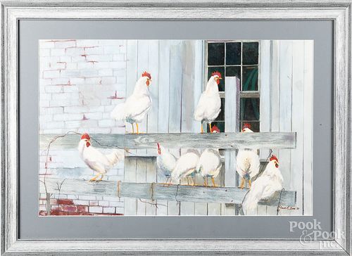 MIXED MEDIA BARN SCENE WITH