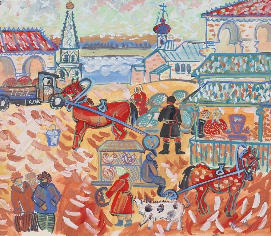 MIXED MEDIA FAUVIST STREET
