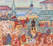 MIXED MEDIA FAUVIST STREET SCE