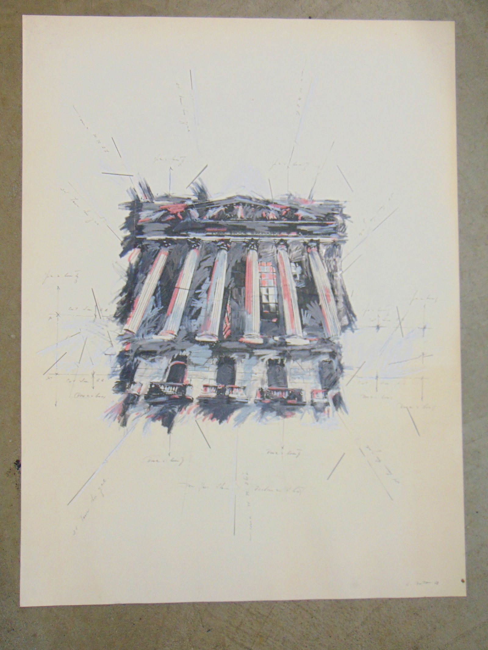 MIXED MEDIA PAINTING, NEW YORK