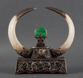 Mixed metal boar's tusk and ja
