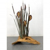 Mixed Metal Cattails and Grass