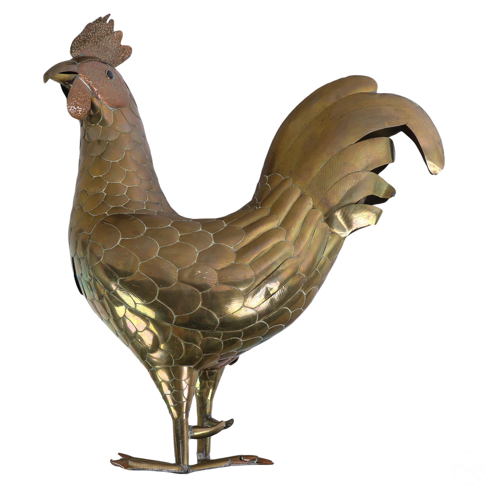 MIXED METAL CHICKEN SCULPTURE