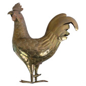 MIXED METAL CHICKEN SCULPTURE