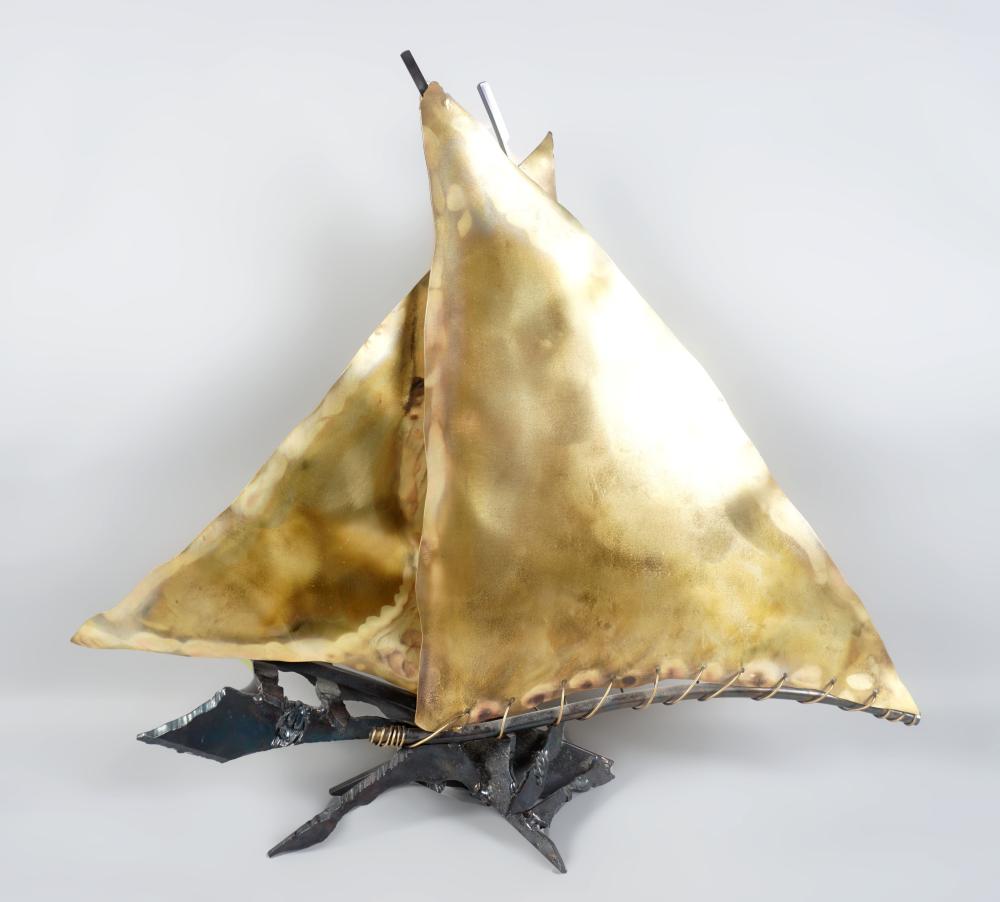 MIXED METAL MODEL OF A SAILBOAT