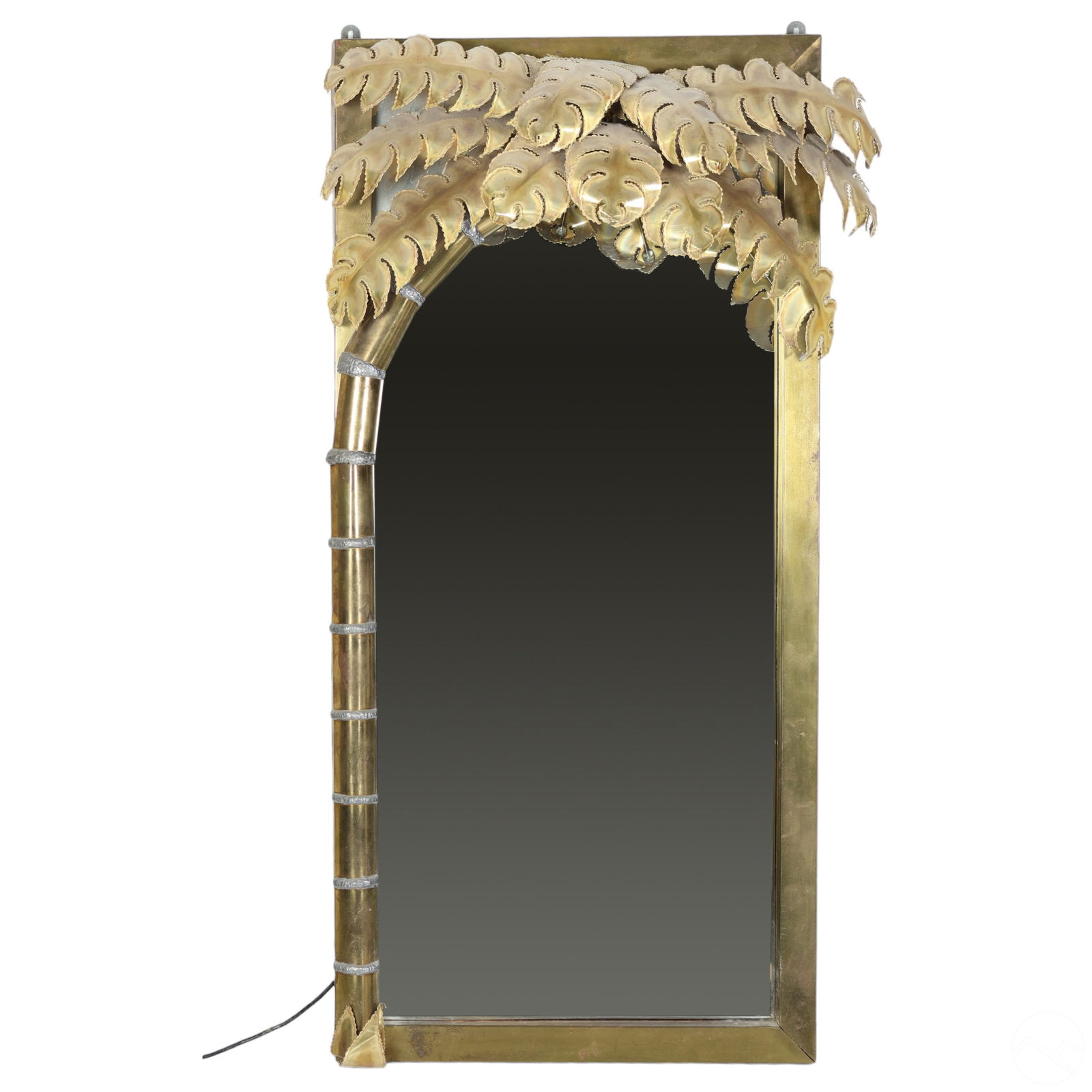 MIXED METAL PALM TREE MIRROR