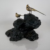 MIXED METALS SCULPTURE OF BIRD