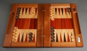 MIXED WOOD BACKGAMMON SET BY D