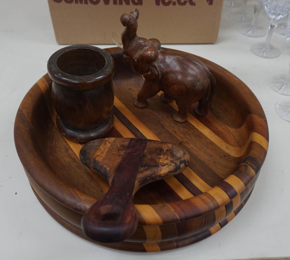 MIXED WOOD CENTERBOWL, CHEESE TRAY,