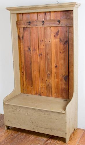 MIXED WOOD HALL TREE BENCHAccent