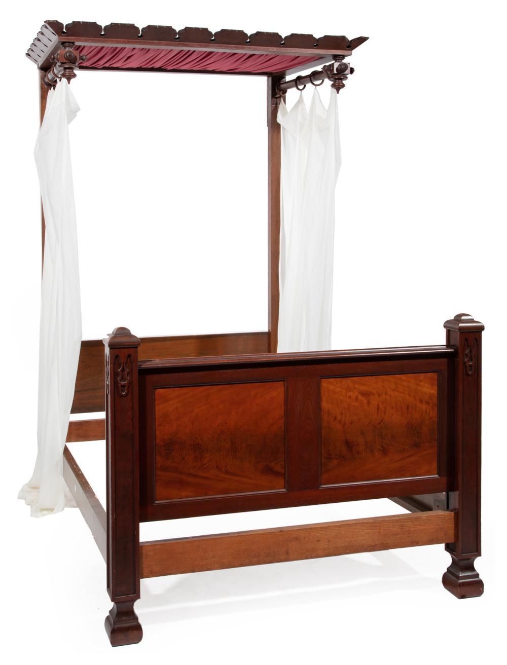 MIXED WOODS HALF TESTER BED,