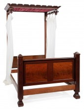 MIXED WOODS HALF TESTER BED, L