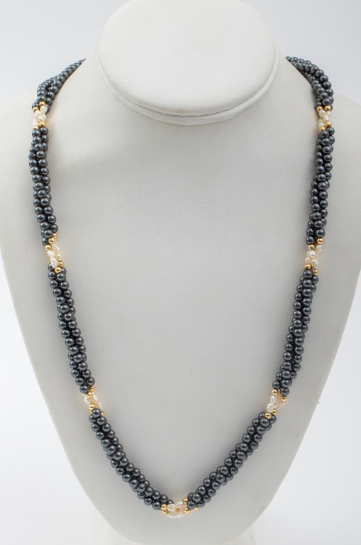 MJ HEMATITE, FRESHWATER PEARL &