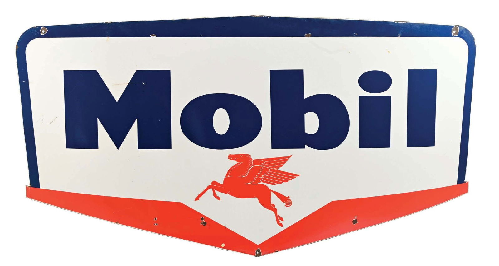 MOBIL PORCELAIN SIGN WITH PEGASUS