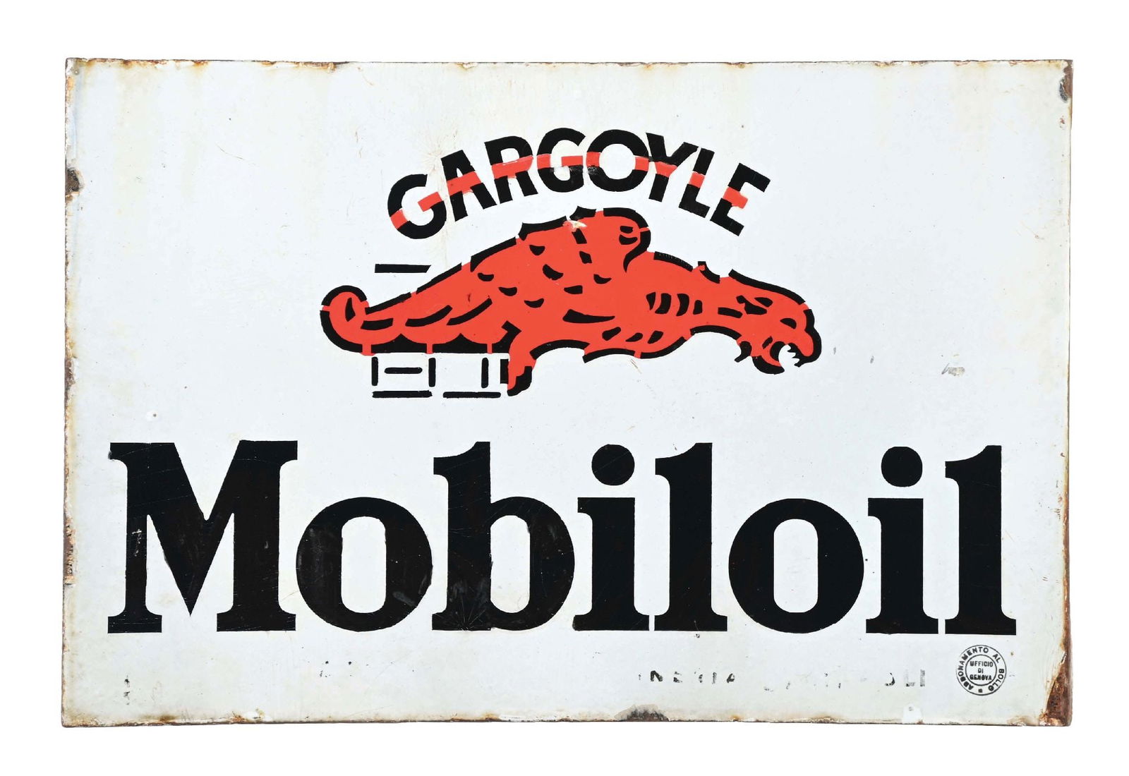 MOBILOIL GARGOYLE PORCELAIN
