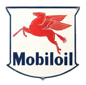 MOBILOIL PORCELAIN SHIELD SIGN