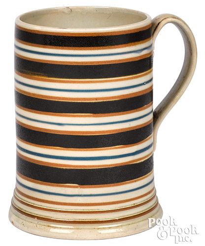 MOCHA MUG WITH BROWN, TAN, AND BLUE