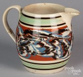 MOCHA PITCHER, 19TH C., WITH M