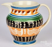 MOCHA PITCHER, 19TH C.<br>Moch