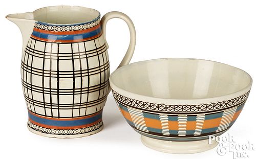 MOCHA PITCHER AND WASTE BOWL,