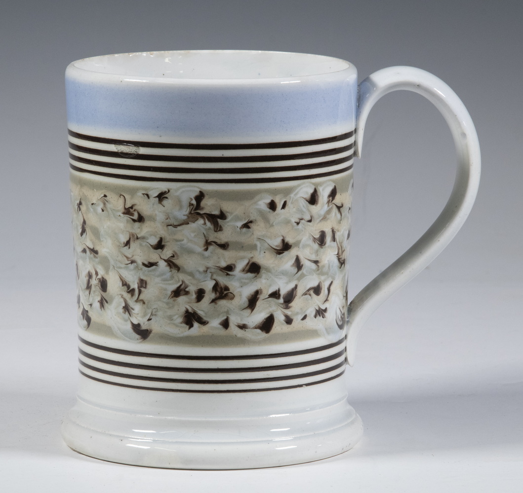 MOCHA WARE MARBLED MUG Early 19th