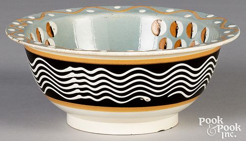 MOCHA WASH BOWL, 19TH C.Mocha