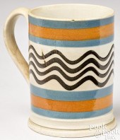 MOCHA WAVY LINE MUG, 19TH C.Mo