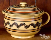 MOCHA YELLOWWARE POT AND COVER