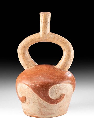 MOCHE BI-CHROME STIRRUP VESSEL W/